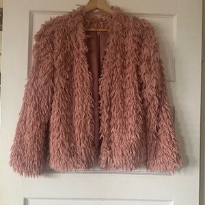 Women's Pink Faux Fur Jacket